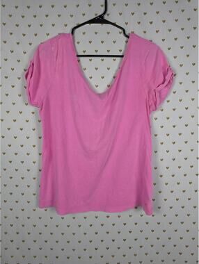 Victorias Secret PINK Open Back Cute Hot PINK Shirt Tee XS SMALL Slouchy